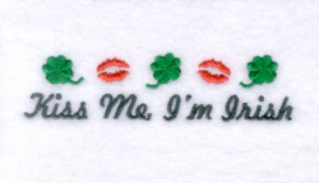 Picture of Kiss Me Im Irish Pocket Topper Machine Embroidery Design
