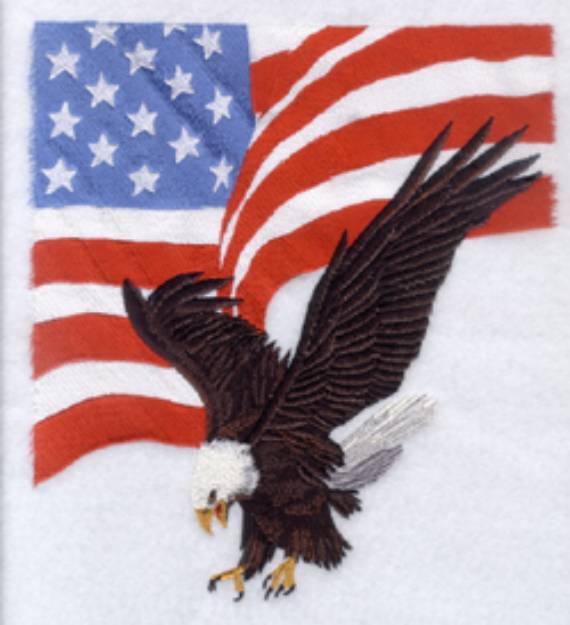 Picture of Patriotic Eagle - Full Back Machine Embroidery Design