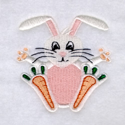 Bunny with Carrot Feet Machine Embroidery Design