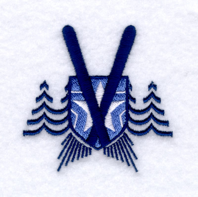 Downhill Ski Logo Machine Embroidery Design