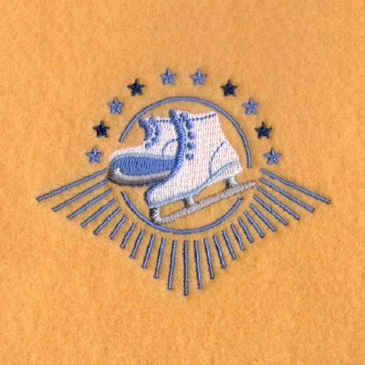 Figure Skates Logo Machine Embroidery Design