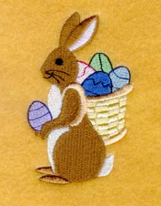 Picture of Easter Bunny with Eggs Machine Embroidery Design