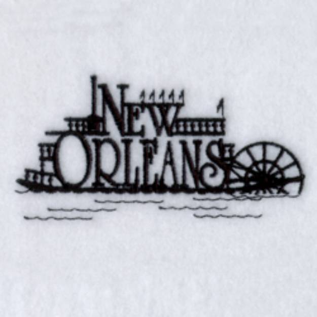 Picture of New Orleans in Steamboat No Fill - Small Machine Embroidery Design