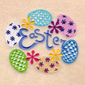 Picture of Funky Easter Egg Circle Machine Embroidery Design