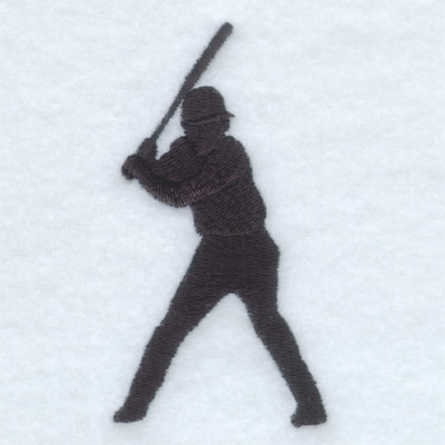 Baseball Player Silhouette Machine Embroidery Design