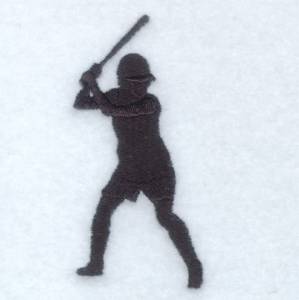 Picture of Softball Player Silhouette Machine Embroidery Design