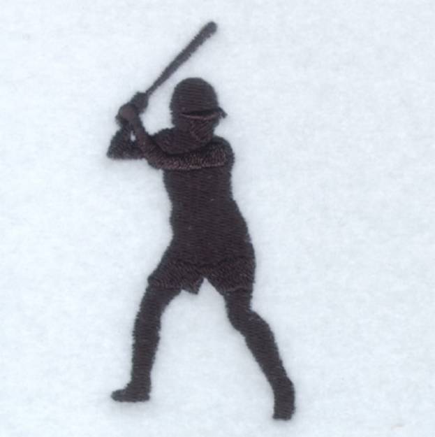 Picture of Softball Player Silhouette Machine Embroidery Design