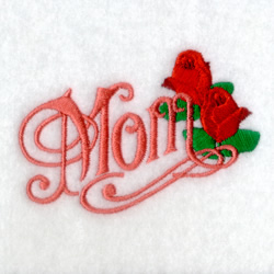 Mom with Roses Machine Embroidery Design