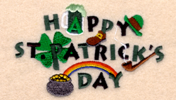 Happy St. Patricks Day - Small Machine Embroidery Design