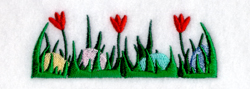 Easter Eggs in Tulips Pocket Topper Machine Embroidery Design