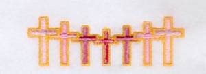 Picture of Row of Crosses Pocket Topper Machine Embroidery Design