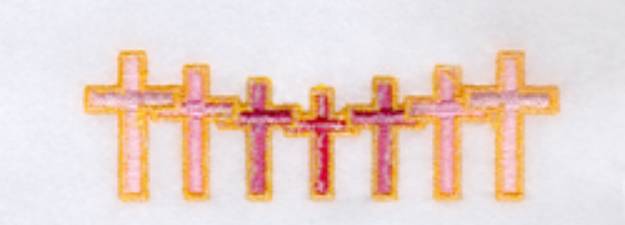 Picture of Row of Crosses Pocket Topper Machine Embroidery Design