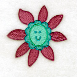 Smiling Flower #3 Machine Embroidery Design
