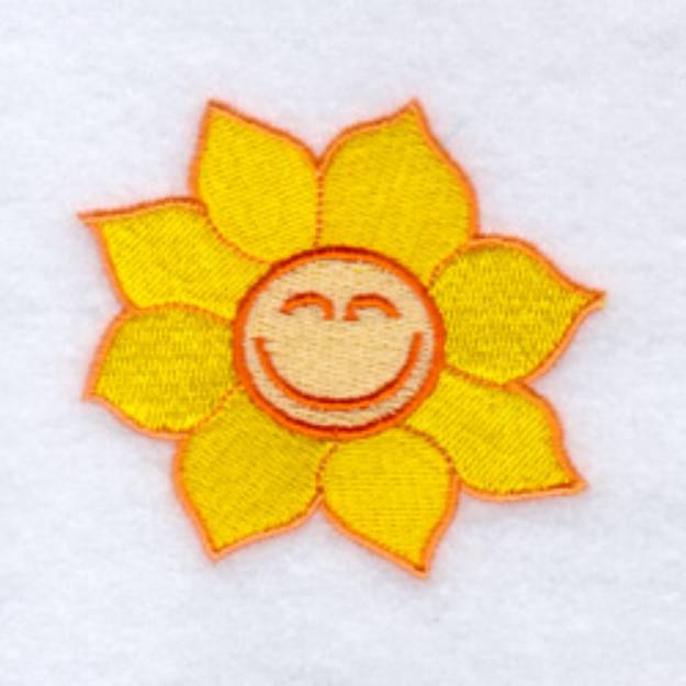 Picture of Smiling Flower #6 Machine Embroidery Design