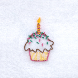 Birthday Cupcak Machine Embroidery Design
