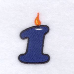 Picture of Candle Number "1" Machine Embroidery Design