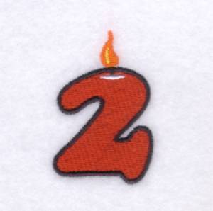 Picture of Candle Number "2" Machine Embroidery Design