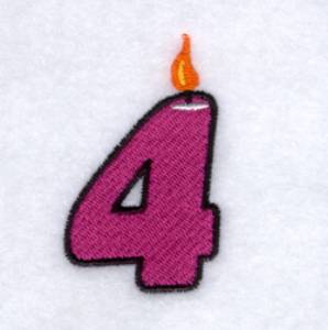 Picture of Candle Number "4" Machine Embroidery Design
