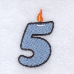 Picture of Candle Number "5" Machine Embroidery Design