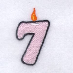 Picture of Candle Number "7" Machine Embroidery Design