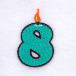 Candle Number "8" Machine Embroidery Design