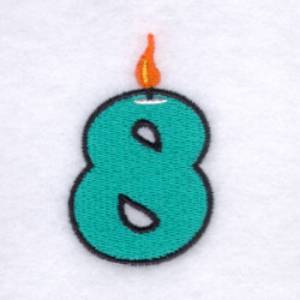 Picture of Candle Number "8" Machine Embroidery Design