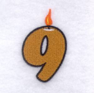 Picture of Candle Number "9" Machine Embroidery Design