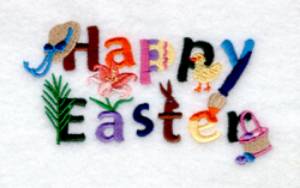 Picture of Happy Easter - Small Machine Embroidery Design