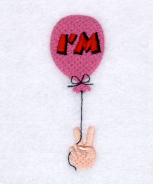 Picture of Im Two Balloon Machine Embroidery Design