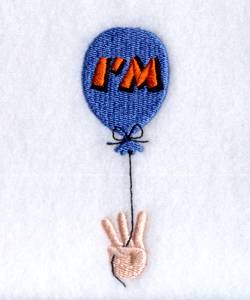 Picture of Im Three Balloon Machine Embroidery Design