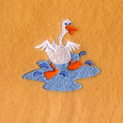Duck in Water Puddle Machine Embroidery Design