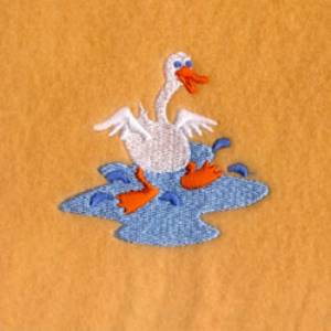 Picture of Duck in Water Puddle Machine Embroidery Design