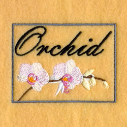 Framed Orchid Machine Embroidery Design