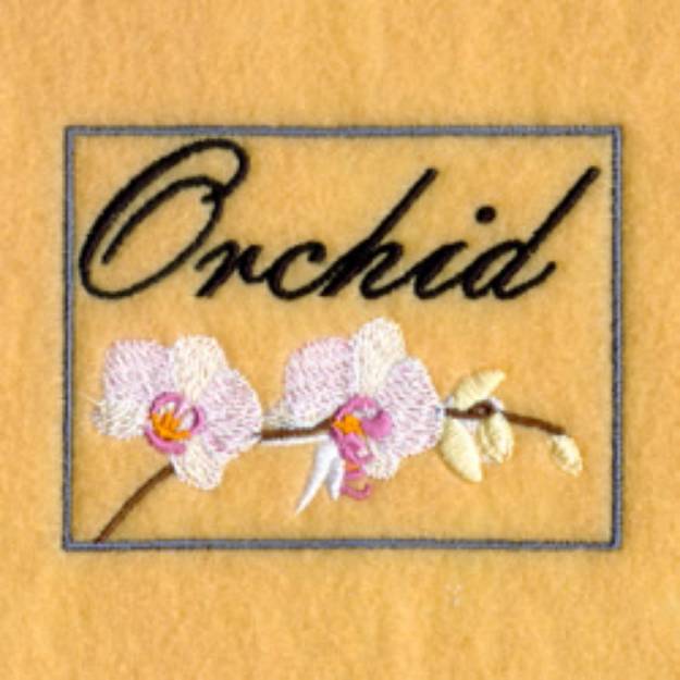 Picture of Framed Orchid Machine Embroidery Design