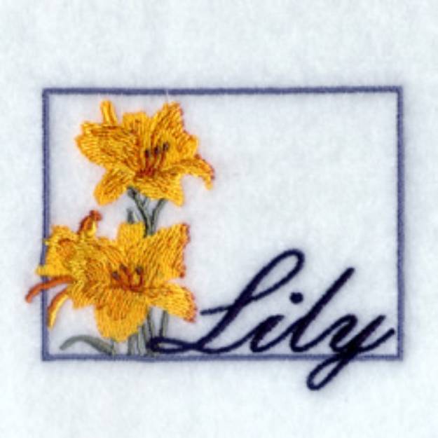 Picture of Framed Lily Machine Embroidery Design