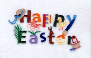 Picture of Happy Easter - Large Machine Embroidery Design