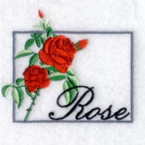 Picture of Framed Rose Machine Embroidery Design