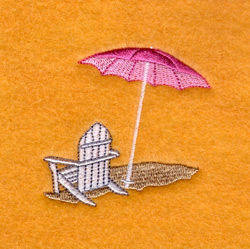 Beach Chair with Umbrella Machine Embroidery Design