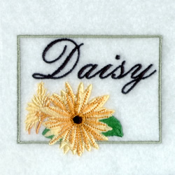 Framed Daisy Machine Embroidery Design