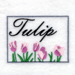 Framed Tulip Machine Embroidery Design