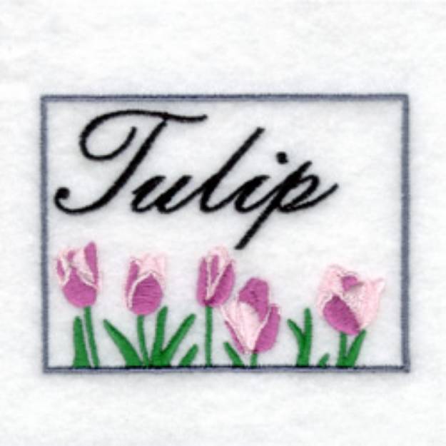 Picture of Framed Tulip Machine Embroidery Design