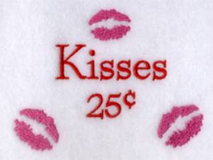 Picture of Kisses 25 Cents Machine Embroidery Design
