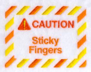 Picture of Caution Sticky Fingers Machine Embroidery Design