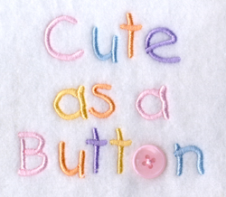 Cute as a Button Machine Embroidery Design