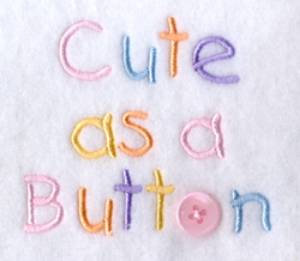 Picture of Cute as a Button Machine Embroidery Design