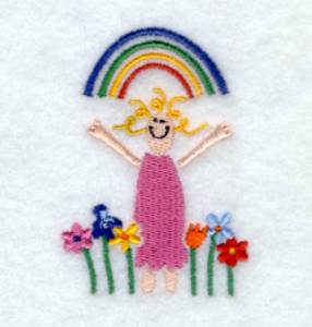 Picture of Mom under a Rainbow Machine Embroidery Design