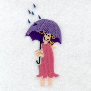 Picture of Mom with Umbrella Machine Embroidery Design