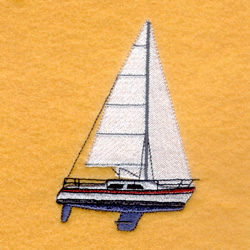 Sailboat Out of Water Machine Embroidery Design