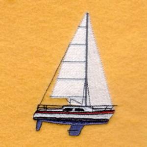 Picture of Sailboat Out of Water Machine Embroidery Design