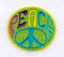 Groovy Peace Sign Machine Embroidery Design